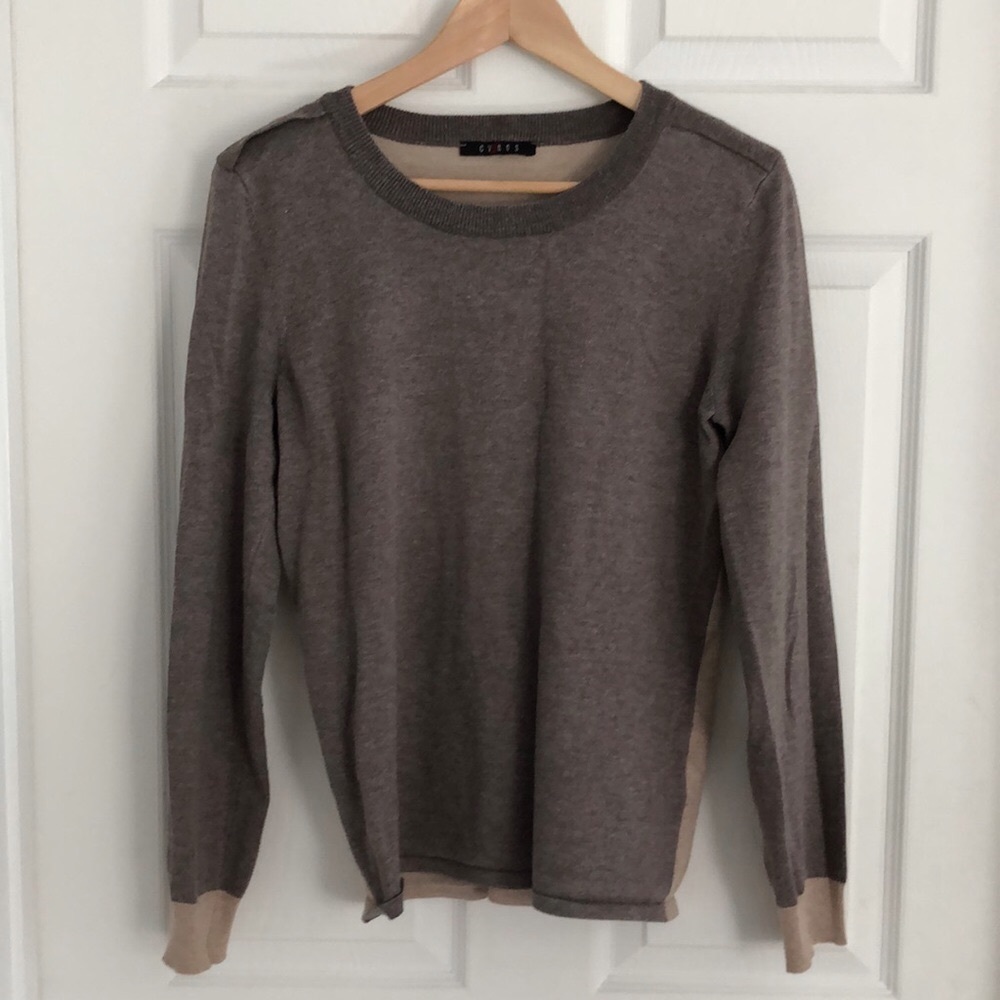 Beige/brown colourblock sweater